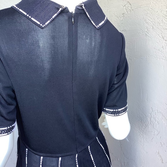 Escalier Sheer Black Sweater Dress with Beaded Accents - Picture 3 of 9